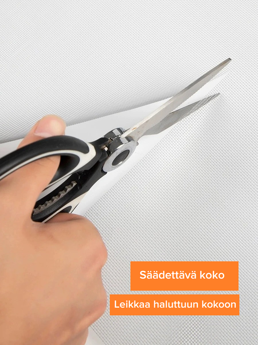 Säädettävä hyttysverkko ikkunaan rullalla